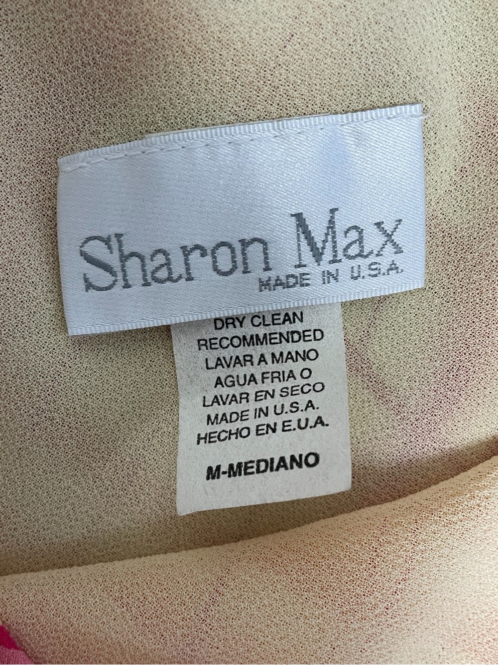 Vintage Y2K Sharon Max NWT Deadstock Orange pink geometric layered midi dress S - Picture 10 of 12